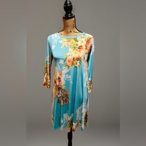 Bellamie Boutique Dress Women’s 3/4 Sleeve Floral Spring Midi Dress Sz S